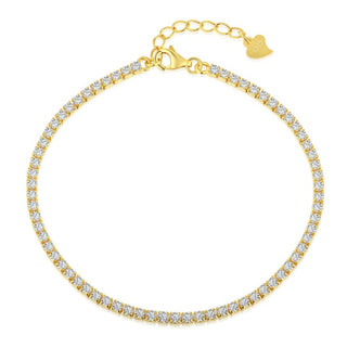 MIRA - Bracelet fin entièrement sertie de zirconiums en plaqué or - Mode Femme | Cassy